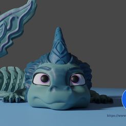Dragão Sisu articulado 3D — personagem flexível impressão 3D Rio