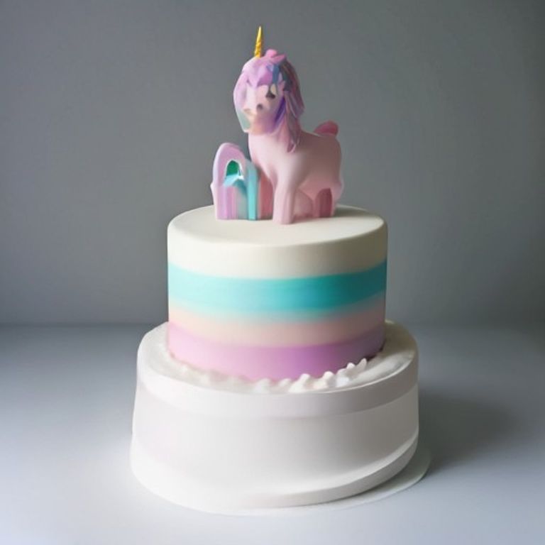 Cake topper 3D unicórnio pastel chá revelação mesversário