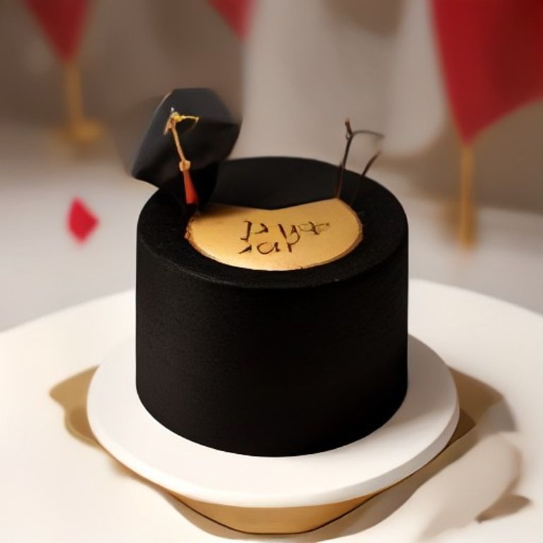 Cake topper 3D formatura capelo preto ouro elegante