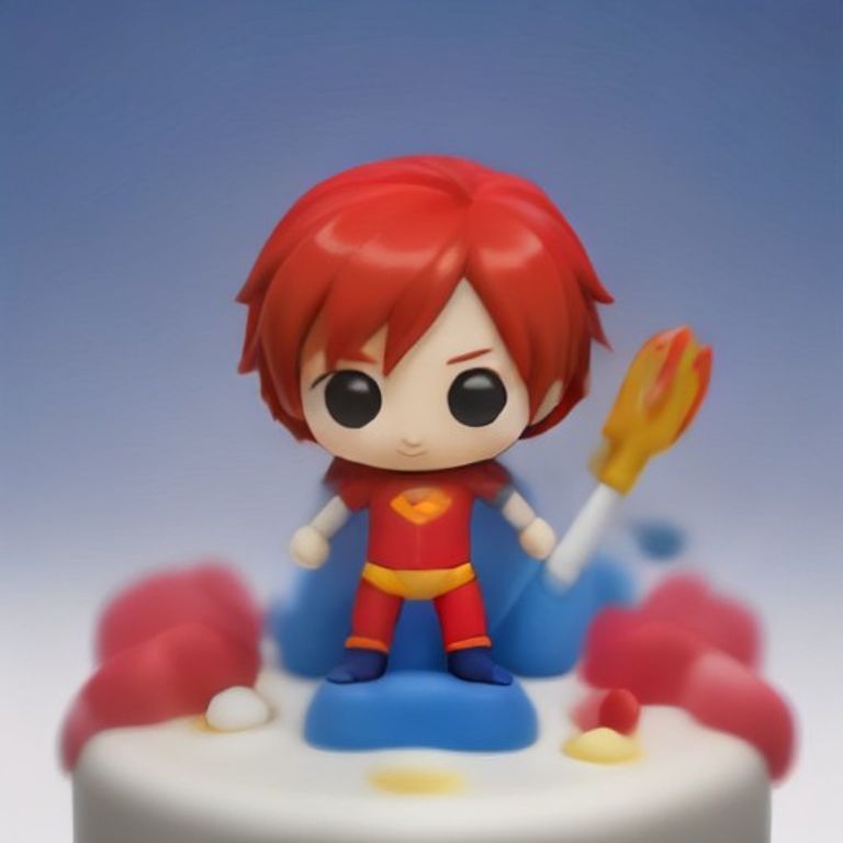 Cake topper 3D herói cartoon chibi aniversário criança