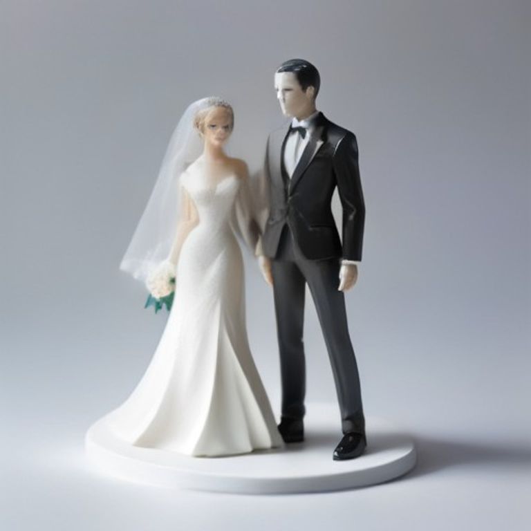 Cake topper 3D casamento elegante noivos minimalista LABO 3D Rio