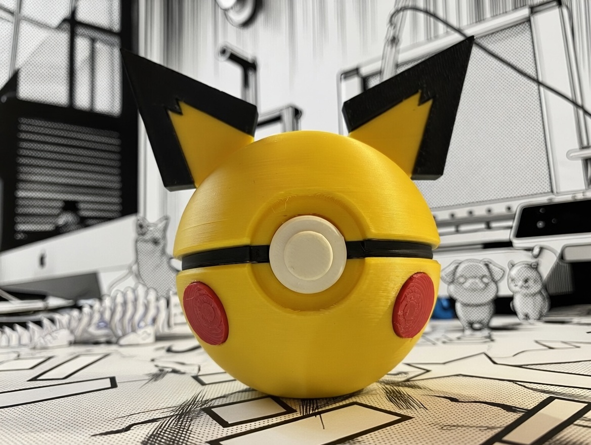Pokébola impressa em 3D — ícone geek LABO 3D